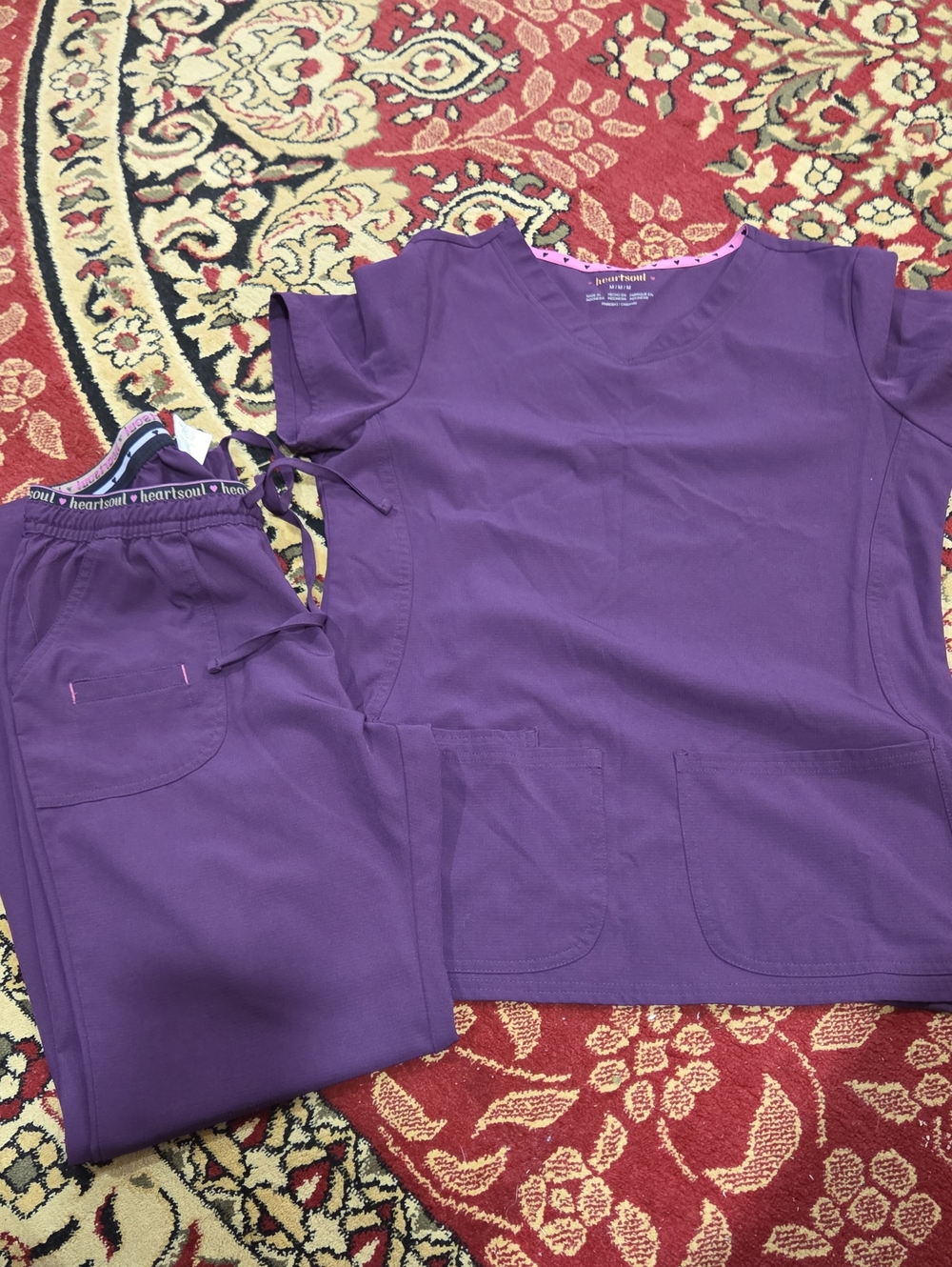 Heartsoul Women's Purple Scrub Top & Pants Set
